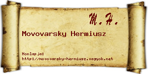 Movovarsky Hermiusz névjegykártya